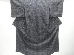 華紋織り出し手織り紬単衣着物